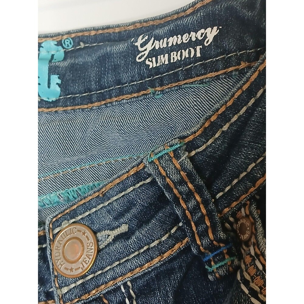 Hydraulic Gramercy Slim Boot Jeans Women’s 5/6 Low Rise Embroidered Pockets Y2K - Picture 12 of 16